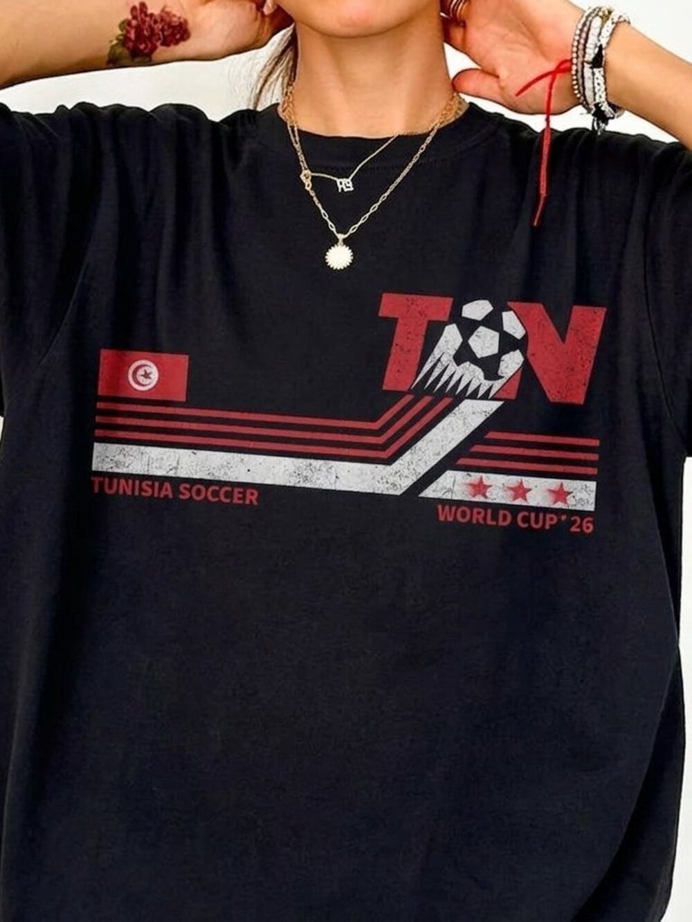 Vintage Tunisia Soccer Tee, Retro Football Fan Graphic Shirt